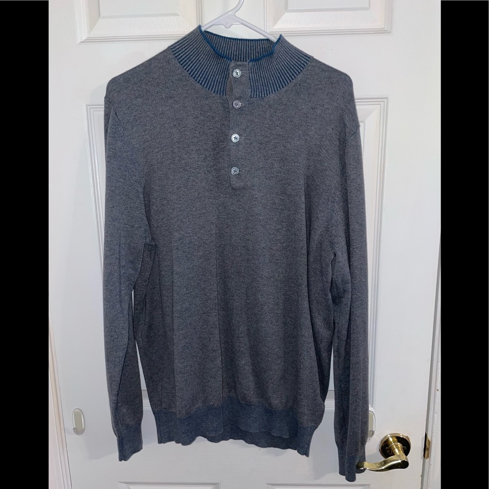 Mens cashmere and silk blue sweater